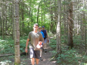 Brad leading the trek through the woods.