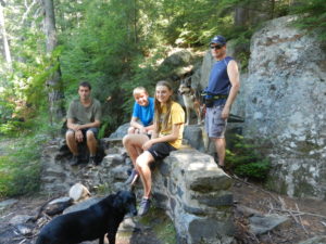 everyone resting after the big hike