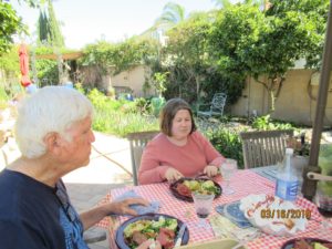 Lunch in their garden